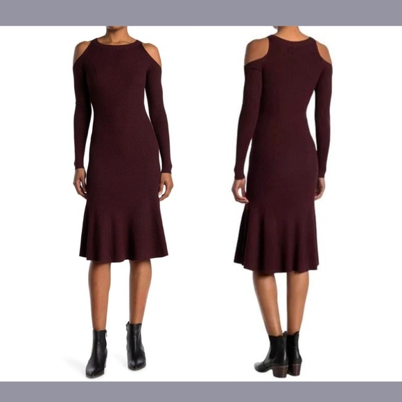 All Saints Dresses & Skirts - NWT ALL‎ SAINTS [ Small ] Yasmin Cold-Shoulder Sweater Dress in Red